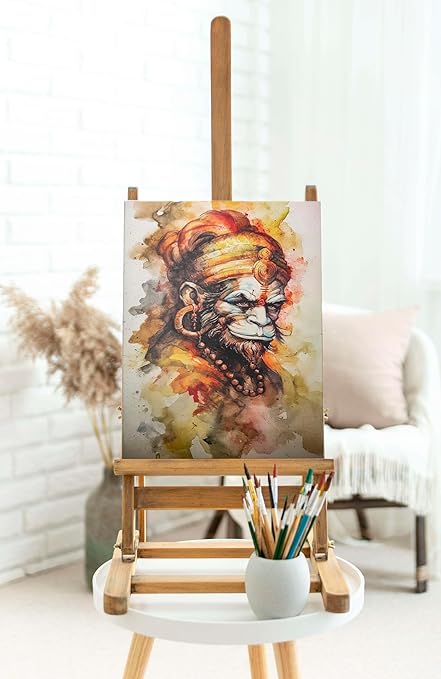 FAB CRAFT STUDIO Hanuman Wall Painting For Wall Decoration Canvas Wall Painting For Home Decor, Living Room, Bedroom, Office Hotel