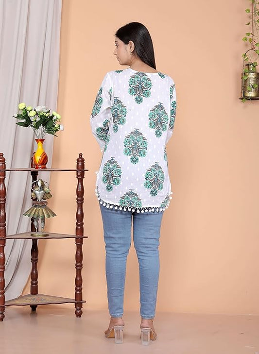 LoomBella LifestyleFloral Printed Kurti Perfect for Casual, Formal, and Ethnic Wear