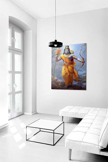 FAB CRAFT STUDIO Ram Wall Painting For Wall Decoration Canvas Wall Painting For Home Decor, Living Room, Bedroom, Office Hotel