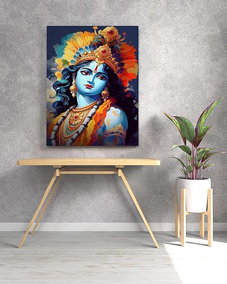 FAB CRAFT STUDIO Radha Krishna Wall Painting For Wall Decoration Canvas Wall Painting For Home Decor, Living Room, Bedroom, Office Hotel