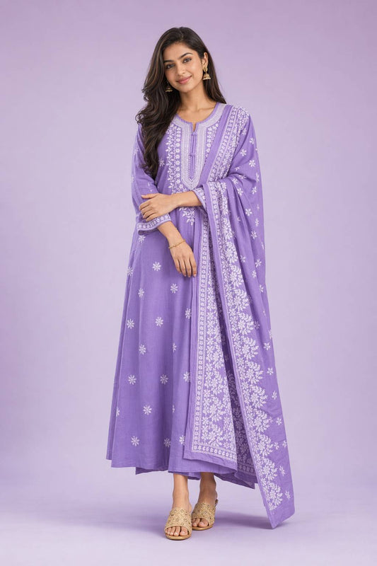Fab Craft Studio Women’s Cotton Floral Printed Straight Kurti With Pant and Dupatta