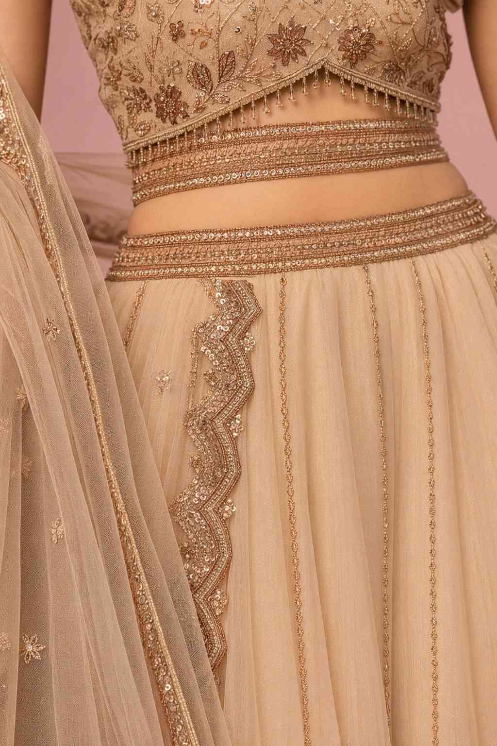 Spider Crush Lehenga Set with Sequins & Thread Embroidery Work
