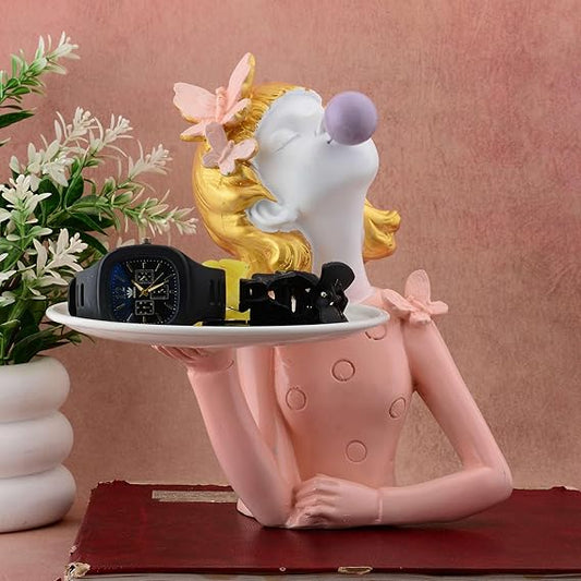 FAB CRAFT STUDIO Resin Bubble Girl Figurines Desktop Cake Fruit Organizer Home Dรฉcor