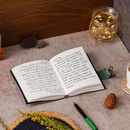 FAB CRAFT STUDIO Vintage Handmade Genuine Leather Diary Journal | Premium Antique String Closure | 200 Handmade Unruled Pages DIARY-61