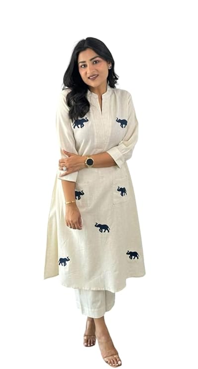LoomBella LifestyleWomen's Cotton Printed Straight Kurti with Pant