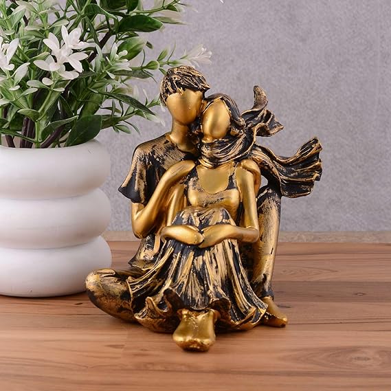 FAB CRAFT STUDIO Great Valentine's Day Gift for Girl & Boys symbolizes True Love, Romantic Gift Showpieces Black Golden