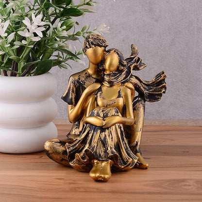 FAB CRAFT STUDIO Great Valentine's Day Gift for Girl & Boys symbolizes True Love, Romantic Gift Showpieces Black Golden