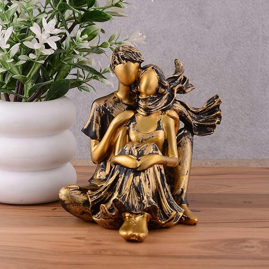 FAB CRAFT STUDIO Great Valentine's Day Gift for Girl & Boys symbolizes True Love, Romantic Gift Showpieces Black Golden
