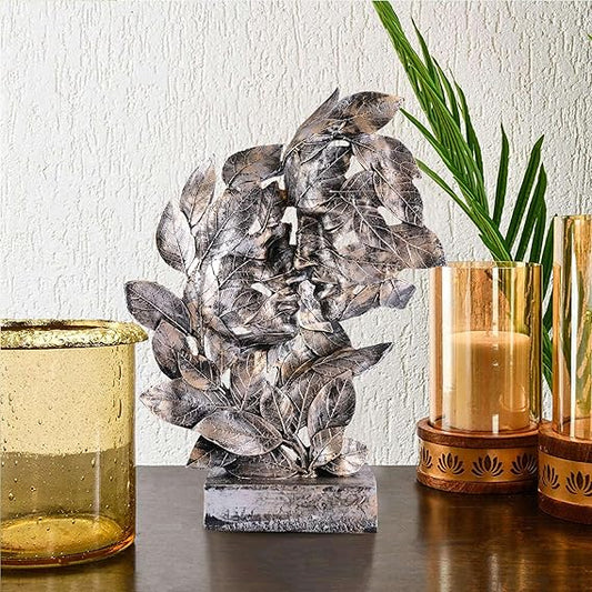 FAB CRAFT STUDIO RomentIc Love Couple Face Statue Brown Showpiece for Home Decor in Showpieces