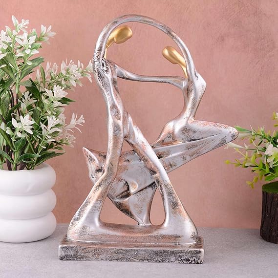 FAB CRAFT STUDIO Great Valentine's Day Gift for Girl & Boys symbolizes True Love, Romantic Gift Showpieces Silver Brown