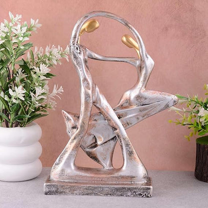FAB CRAFT STUDIO Great Valentine's Day Gift for Girl & Boys symbolizes True Love, Romantic Gift Showpieces Silver Brown