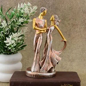 FAB CRAFT STUDIO Great Valentine's Day Gift for Girl & Boys symbolizes True Love, Romantic Gift Showpieces Brown Golden