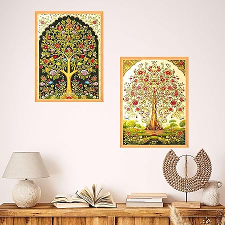 FAB CRAFT STUDIO Set of Two Wall Paintings for Wall Dacoration Large Framed Wall Paintings for Living Room & Bedroom Wall Art for Home Decoration & Office Wall Décor