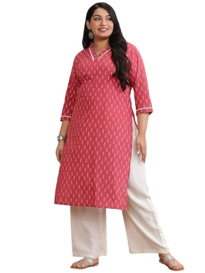 LoomBella Lifestyle Women's Rayon Printed Straight Kurti with Pant Set