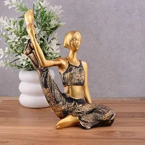 FAB CRAFT STUDIO Suitable for Home Decor Yoga Posture Lady Statue Idol for Home Yoga Statue Admirable piece of Gift