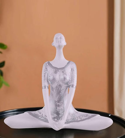 FAB CRAFT STUDIO Suitable for Home Decor Yoga Posture Lady Statue Idol for Home Yoga Statue Admirable piece of Gift