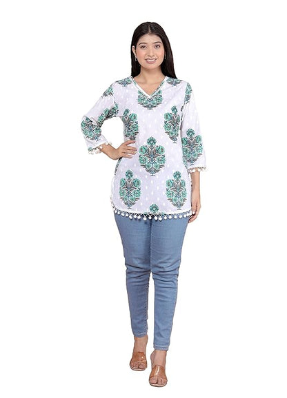 LoomBella LifestyleFloral Printed Kurti Perfect for Casual, Formal, and Ethnic Wear