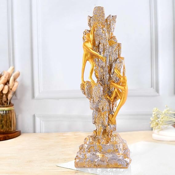 FAB CRAFT STUDIO Men Climb on wall Showpiece for Home Decor Showpiece, Atlas Sculpture for Office Table Décor