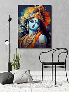 FAB CRAFT STUDIO Radha Krishna Wall Painting For Wall Decoration Canvas Wall Painting For Home Decor, Living Room, Bedroom, Office Hotel