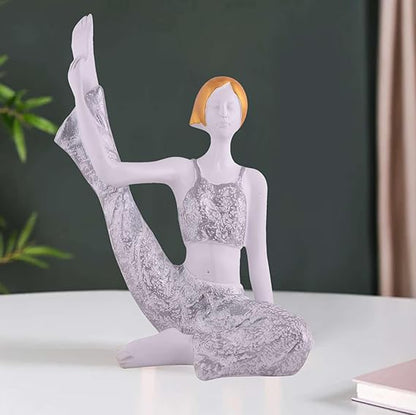 FAB CRAFT STUDIO Suitable for Home Decor Yoga Posture Lady Statue Idol for Home Yoga Statue Admirable piece of Gift