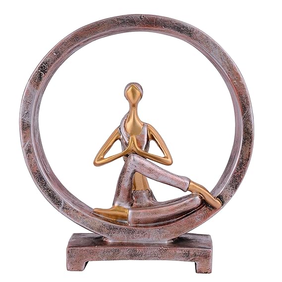 FAB CRAFT STUDIO Suitable for Home Decor Yoga Posture Lady Statue Idol for Home Yoga Statue Admirable piece of Gift
