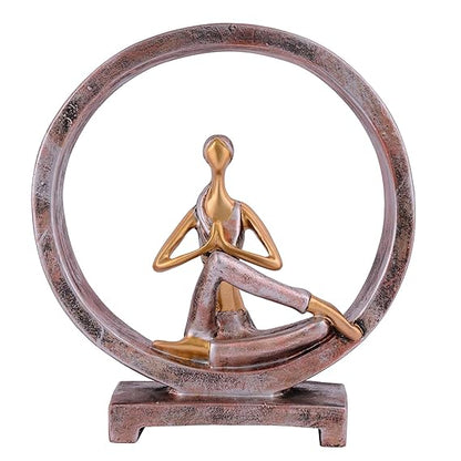 FAB CRAFT STUDIO Suitable for Home Decor Yoga Posture Lady Statue Idol for Home Yoga Statue Admirable piece of Gift