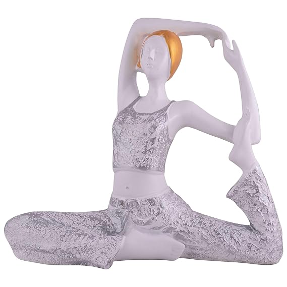 FAB CRAFT STUDIO Suitable for Home Decor Yoga Posture Lady Statue Idol for Home Yoga Statue Admirable piece of Gift