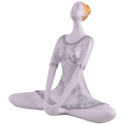 FAB CRAFT STUDIO Suitable for Home Decor Yoga Posture Lady Statue Idol for Home Yoga Statue Admirable piece of Gift