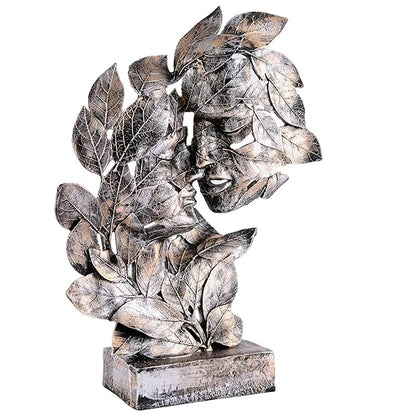 FAB CRAFT STUDIO RomentIc Love Couple Face Statue Brown Showpiece for Home Decor in Showpieces