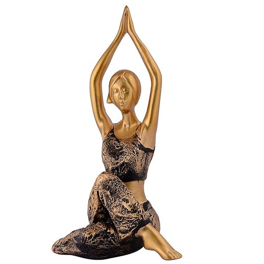 FAB CRAFT STUDIO Suitable for Home Decor Yoga Posture Lady Statue Idol for Home Yoga Statue Three Pair Admirable piece of Gift