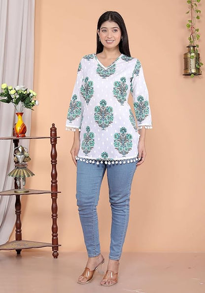 LoomBella LifestyleFloral Printed Kurti Perfect for Casual, Formal, and Ethnic Wear