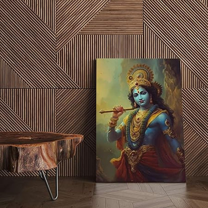 FAB CRAFT STUDIO Radha Krishna Wall Painting For Wall Decoration Canvas Wall Painting For Home Decor, Living Room, Bedroom, Office Hotel