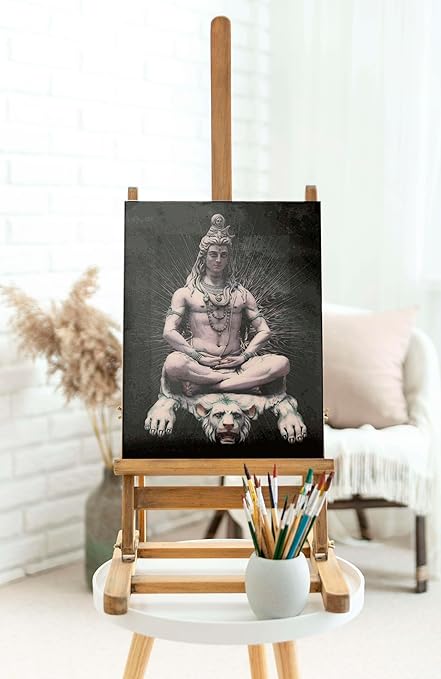 FAB CRAFT STUDIO Shiva Wall Painting For Wall Decoration Canvas Wall Painting For Home Decor, Living Room, Bedroom, Office Hotel
