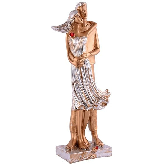 FAB CRAFT STUDIO Great Valentine's Day Gift for Girl & Boys symbolizes True Love, Romantic Gift Showpieces White Golden