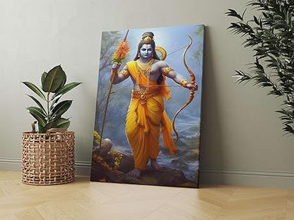 FAB CRAFT STUDIO Ram Wall Painting For Wall Decoration Canvas Wall Painting For Home Decor, Living Room, Bedroom, Office Hotel