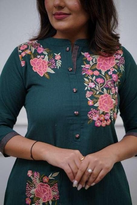 LoomBella LifestyleWomen's Cotton Printed Straight Kurti with Pant