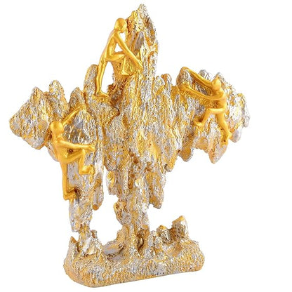 FAB CRAFT STUDIO Men Climb on wall Showpiece for Home Decor Showpiece, Atlas Sculpture for Office Table Décor