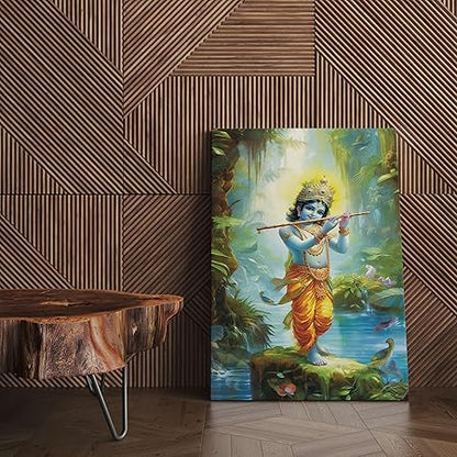 FAB CRAFT STUDIO Radha Krishna Wall Painting For Wall Decoration Canvas Wall Painting For Home Decor, Living Room, Bedroom, Office Hotel