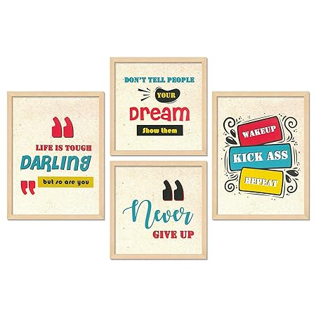 FAB CRAFT STUDIO Set of Four Framed Painting for Wall Painting Decoration, Painitngs for home Decorations, Scenery for Living Room Decor