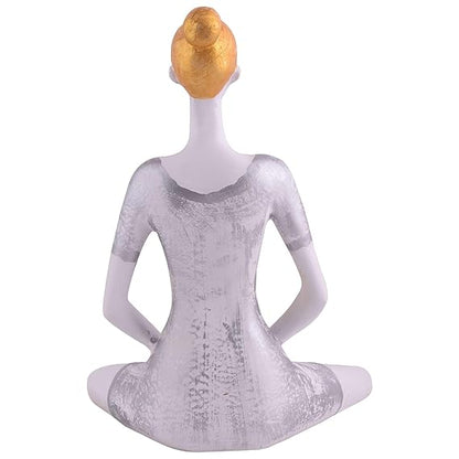 FAB CRAFT STUDIO Suitable for Home Decor Yoga Posture Lady Statue Idol for Home Yoga Statue Admirable piece of Gift
