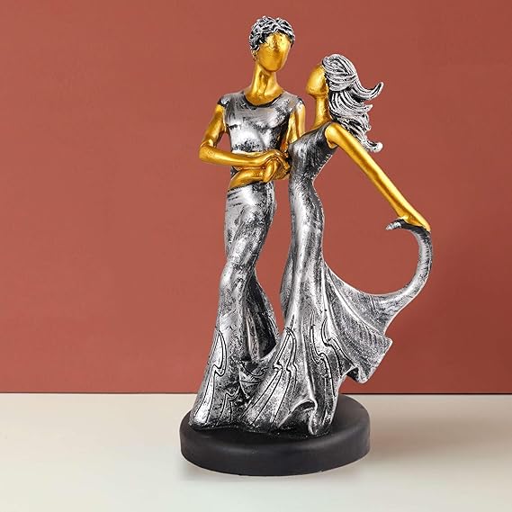 FAB CRAFT STUDIO Great Valentine's Day Gift for Girl & Boys symbolizes True Love, Romantic Gift Showpieces Silver Golden
