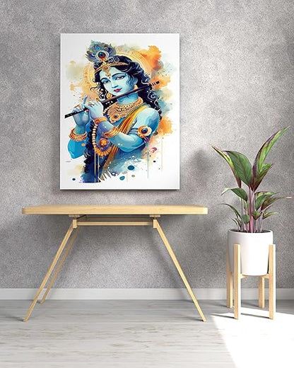FAB CRAFT STUDIO Radha Krishna Wall Painting For Wall Decoration Canvas Wall Painting For Home Decor, Living Room, Bedroom, Office Hotel