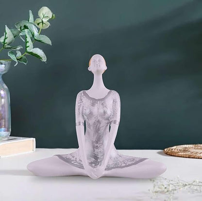 FAB CRAFT STUDIO Suitable for Home Decor Yoga Posture Lady Statue Idol for Home Yoga Statue Admirable piece of Gift