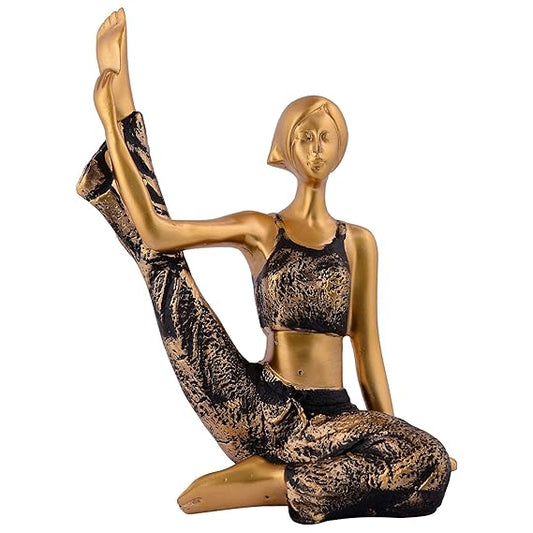 FAB CRAFT STUDIO Suitable for Home Decor Yoga Posture Lady Statue Idol for Home Yoga Statue Admirable piece of Gift