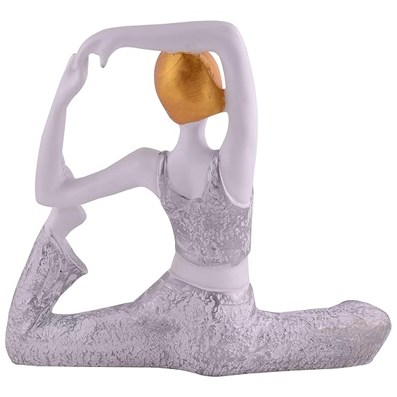 FAB CRAFT STUDIO Suitable for Home Decor Yoga Posture Lady Statue Idol for Home Yoga Statue Admirable piece of Gift