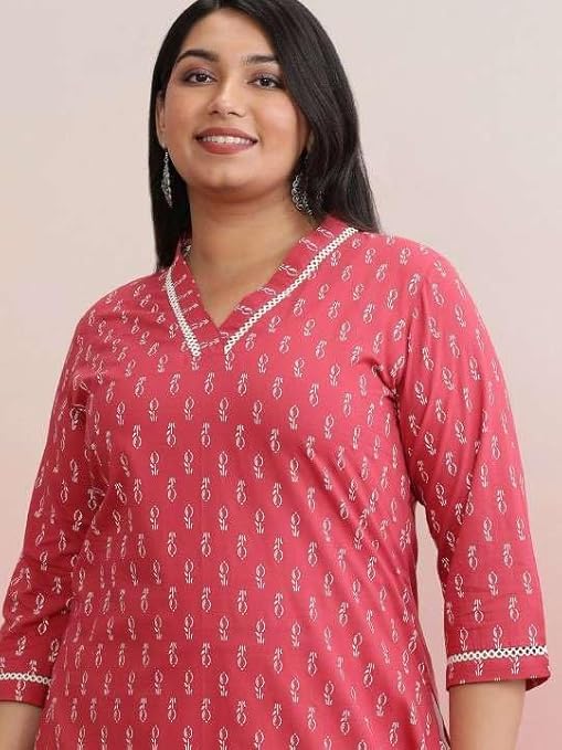 LoomBella Lifestyle Women's Rayon Printed Straight Kurti with Pant Set