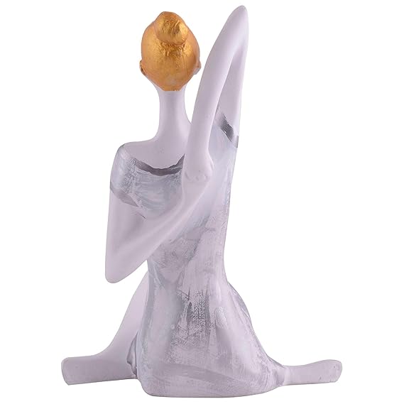 FAB CRAFT STUDIO Suitable for Home Decor Yoga Posture Lady Statue Idol for Home Yoga Statue Admirable piece of Gift
