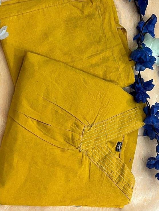 LoomBella Lifestyle Women's Cotton Plain Straight Kurti with Pant