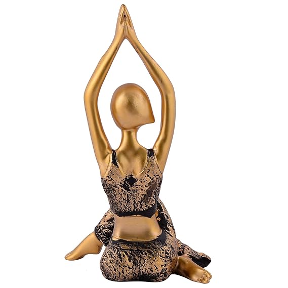 FAB CRAFT STUDIO Suitable for Home Decor Yoga Posture Lady Statue Idol for Home Yoga Statue Three Pair Admirable piece of Gift