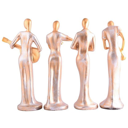 FAB CRAFT STUDIO Modern Metal Musician Golden Statue Resin Figurine Contemporary Art Music Decor Metal Sculpture, Modern Home Decor, Musician Gift